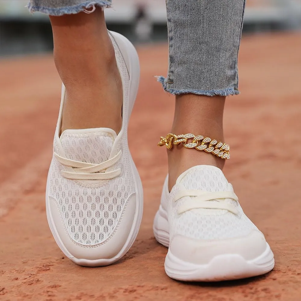 2025 Women's Soft Sole Mesh Comfort Orthopedic Shoes, Slip-On Walking Shoes with Arch Support