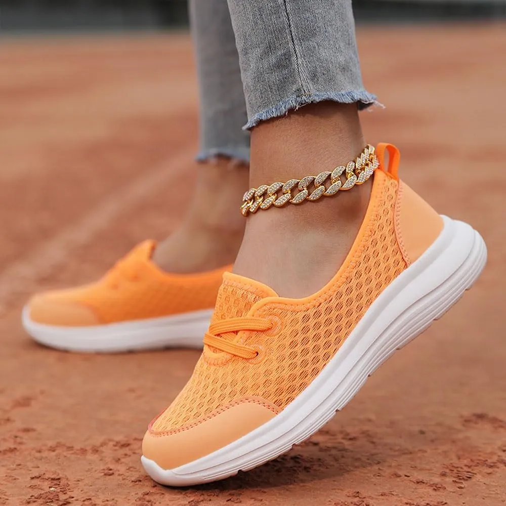 2025 Women's Soft Sole Mesh Comfort Orthopedic Shoes, Slip-On Walking Shoes with Arch Support