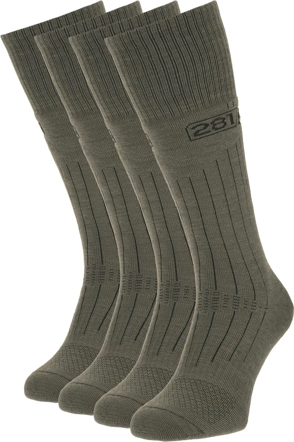 281Z Military Winter Cushioned Mid-Calf Wool Boot Socks - Tactical Trekking Hiking Outdoor Hunting (Olive Drab)