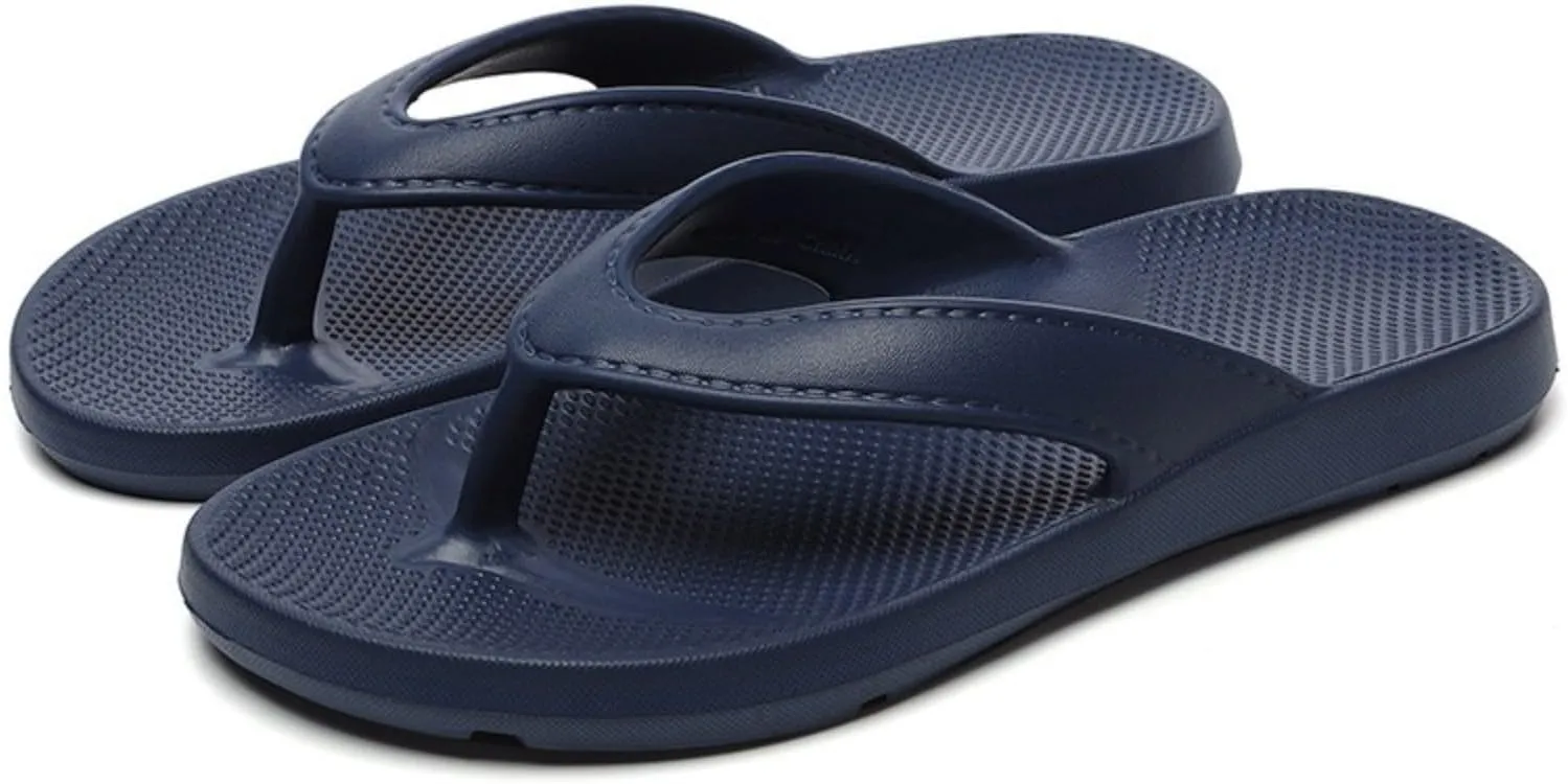 2pcs Men's And Women's Foot Arch Support Massage Sandals, Machine-Washable Beach Shoes, Anti-Slip Silent Outdoor Slippers, Bathroom Outdoor Soft Sole Shoes