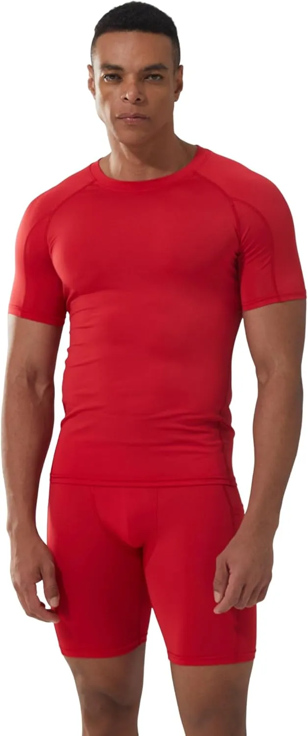 5 Pack Men's Compression Shirts Short Sleeve Camouflage Cool Dry Sports Athletic Workout Baselayer Undershirt T-Shirt Tops