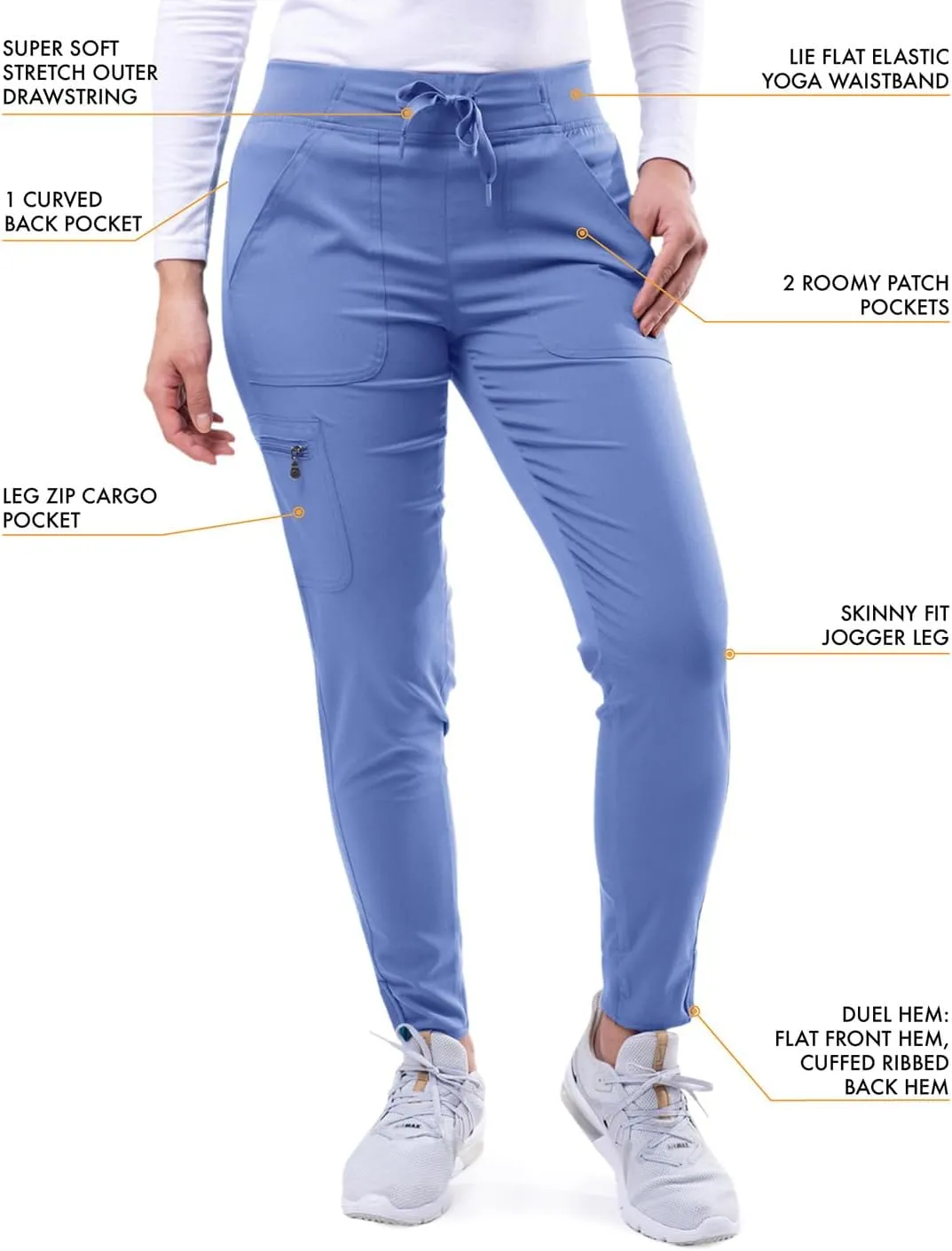 Adar Pro Flawless Plus Scrub Set for Women - Elevated V-Neck Top & Jogger Scrub Pants