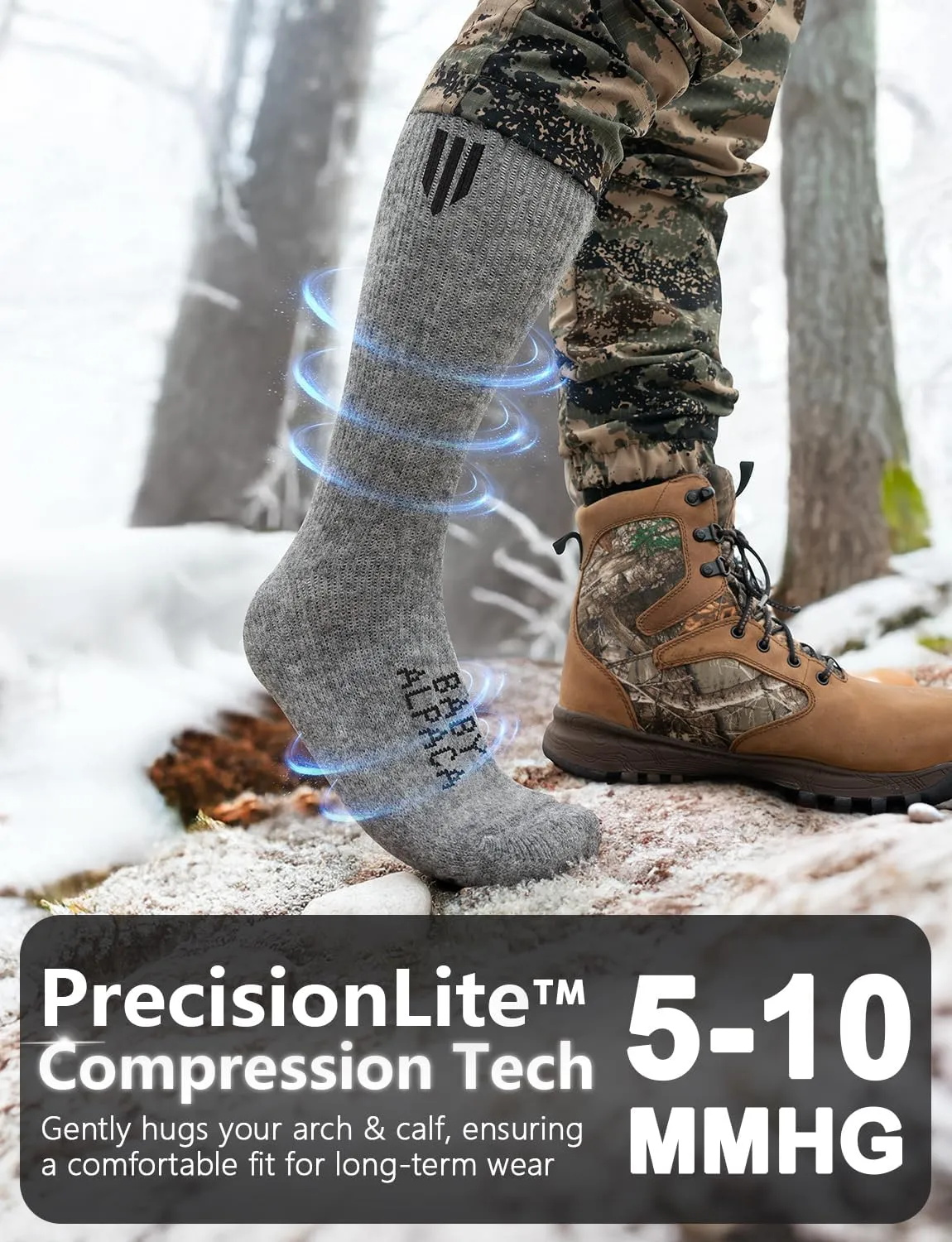 Alpaca Wool Heavyweight Thermal Boot Socks Hunting Hiking Working Thick Cold Weather Cushioned