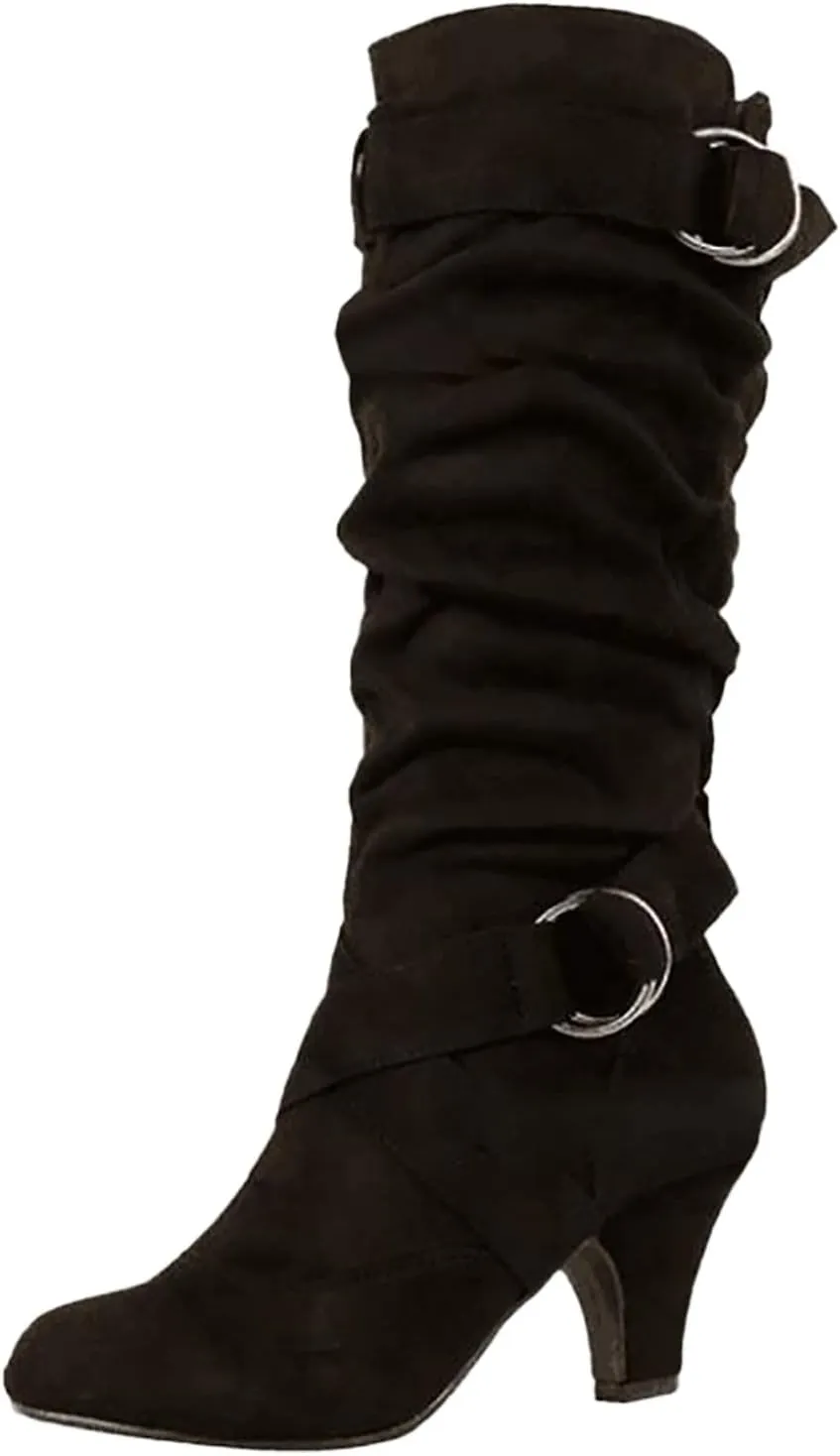 AMDBEL Wide Calf Boots for Women High Heel Womens Fall Boots 2024 Winter Slip On Pointed Toe Boots Fashion Booties Shoes