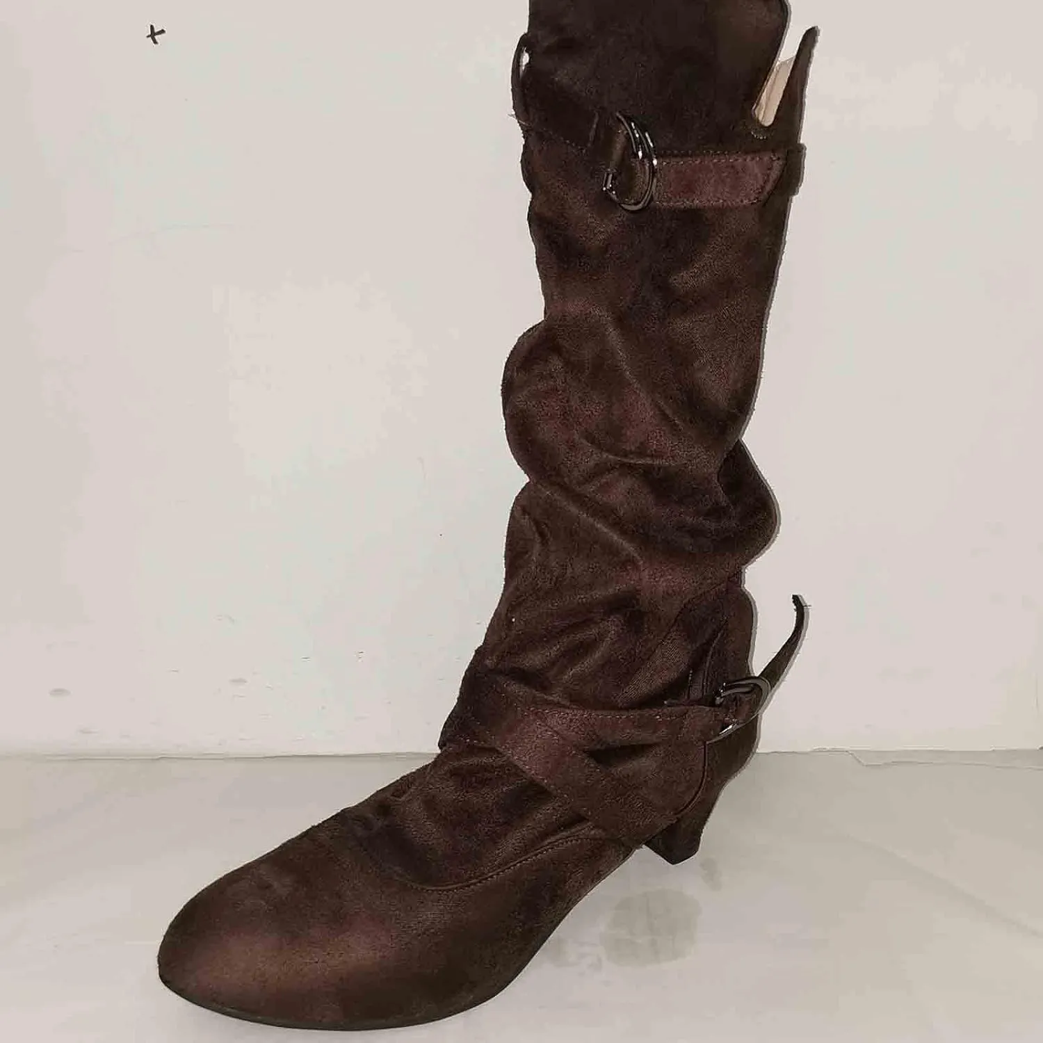 AMDBEL Wide Calf Boots for Women High Heel Womens Fall Boots 2024 Winter Slip On Pointed Toe Boots Fashion Booties Shoes