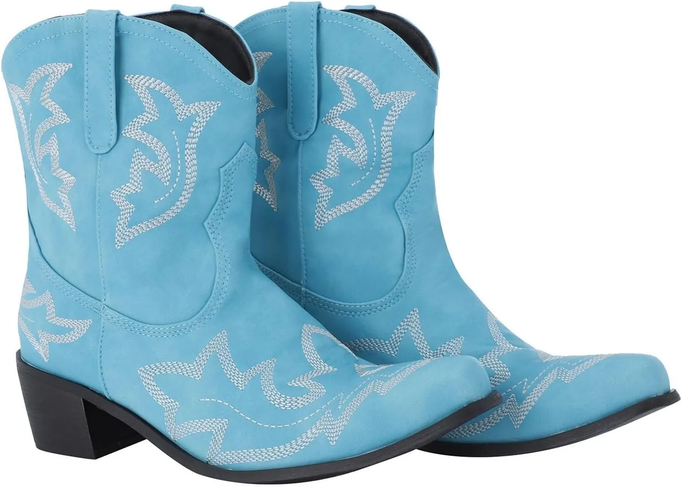AMDBEL Wide Calf Boots for Women Low Heel Womens Fall Boots 2024 Winter Pointed Toe Western Cowboy Boots Fashion Shoes
