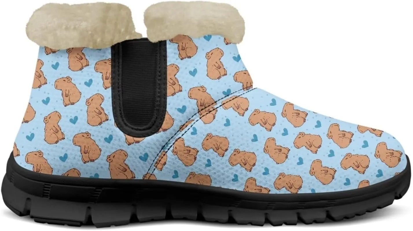 Ankle Boots for Women Waterproof Insulated Warm Fur Lined Snow Boot Winter Outdoor Anti-Slip Lightweight Walking Hiking Booties Shoes