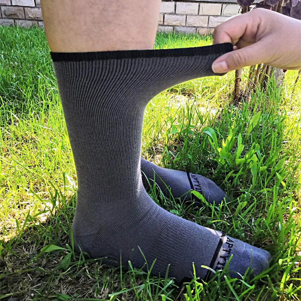 APTYID Men's Moisture Wicking Cushioned Crew Work Boot Socks (4-6 Pairs)