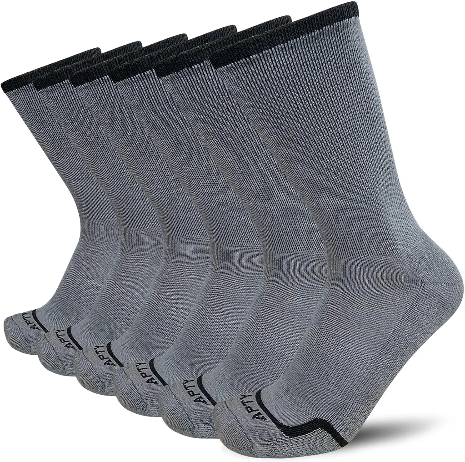 APTYID Men's Moisture Wicking Cushioned Crew Work Boot Socks (4-6 Pairs)