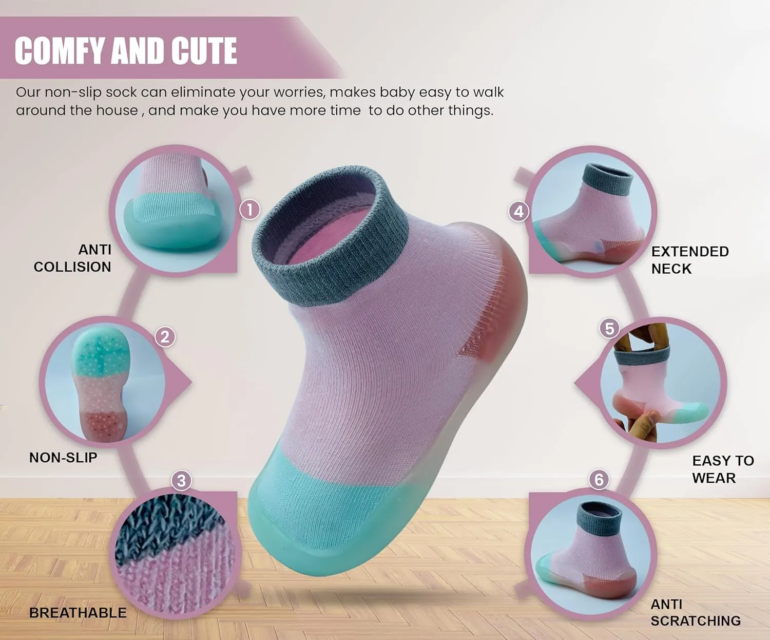 Baby Shoes Boys Girls First Walking Shoes Non Slip Soft Sole Sneakers Toddler Infant Babygirl Sock Shoes