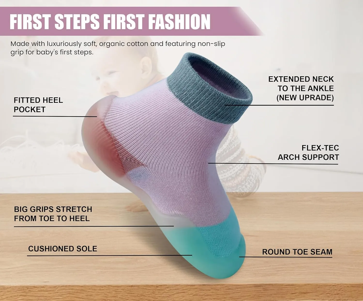 Baby Shoes Boys Girls First Walking Shoes Non Slip Soft Sole Sneakers Toddler Infant Babygirl Sock Shoes