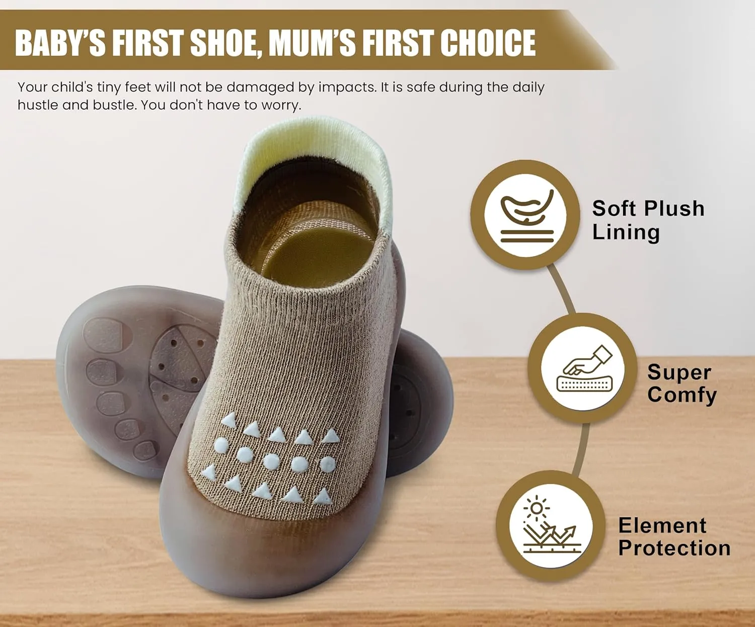 Baby Sock Shoes Boys Girls First Walking Shoes Non-Slip Slippers Soft Sole Sneakers Toddler Infant Babygirl