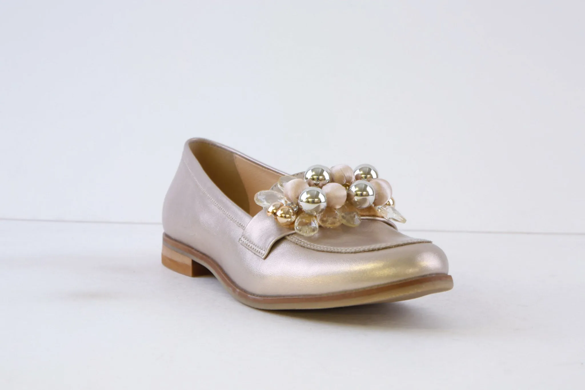 BIOECO - 6842/2244 FLAT LOAFER - GOLD LEATHER