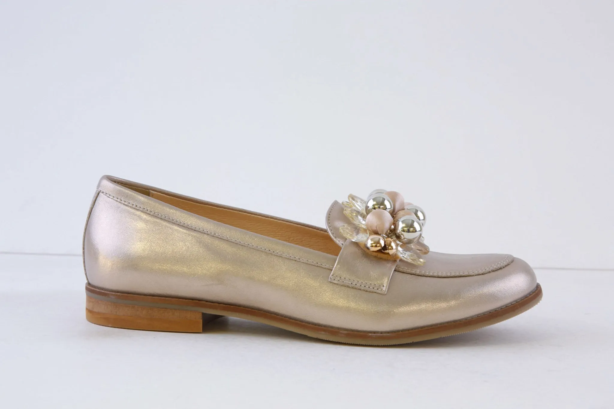 BIOECO - 6842/2244 FLAT LOAFER - GOLD LEATHER