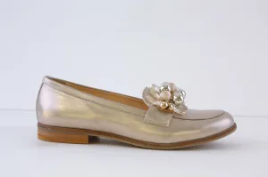 BIOECO - 6842/2244 FLAT LOAFER - GOLD LEATHER
