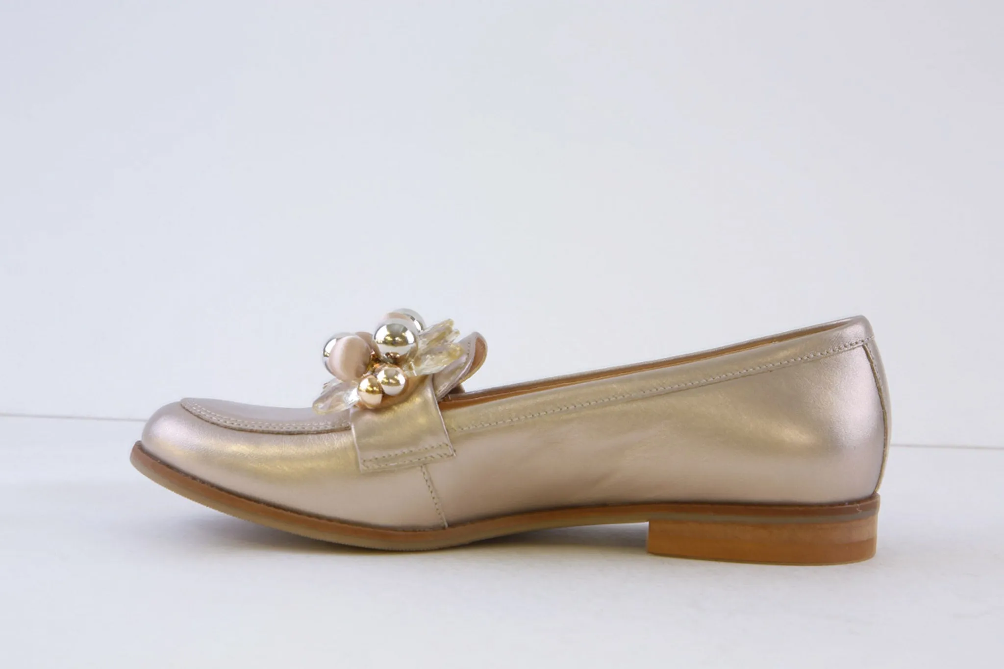 BIOECO - 6842/2244 FLAT LOAFER - GOLD LEATHER