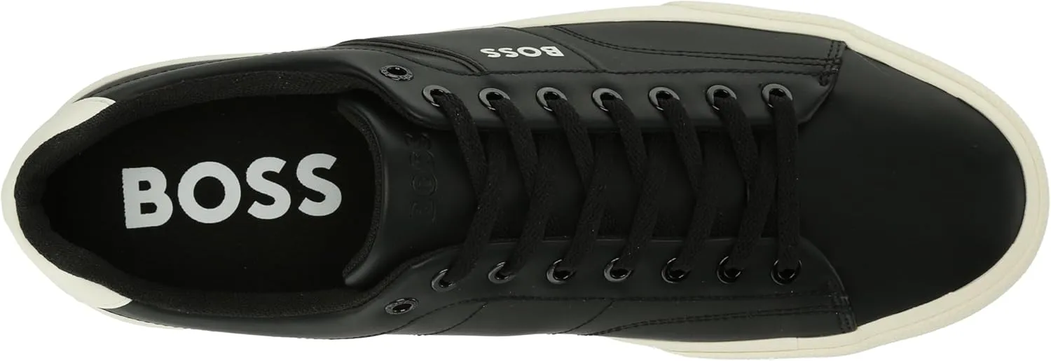 BOSS Men's Aiden Logo Block Leather Low Top Sneaker
