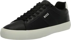 BOSS Men's Aiden Logo Block Leather Low Top Sneaker