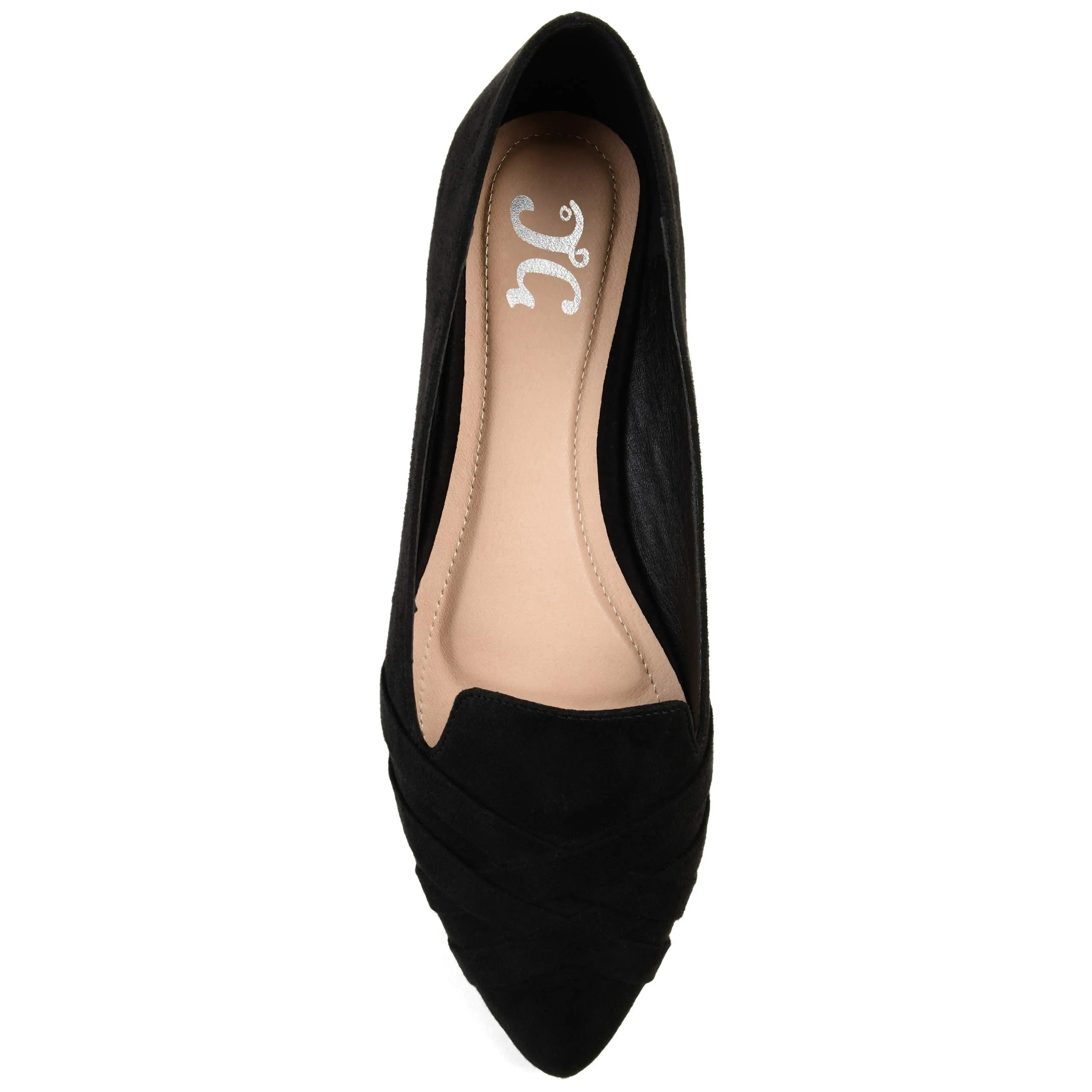 Brinley Co. Womens Pointed Toe Flat Black, 8.5 Regular US