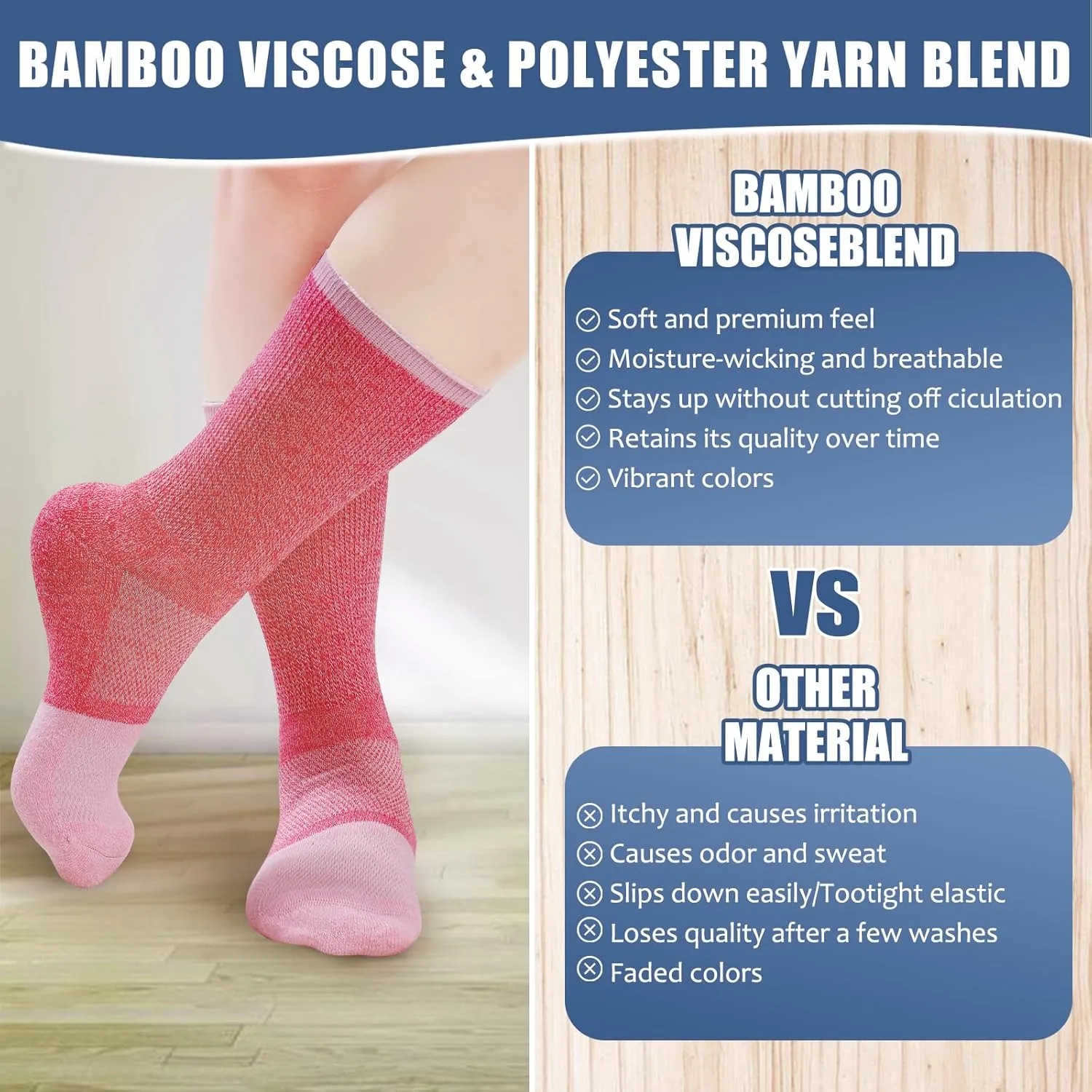 Bulinlulu Diabetic Socks for Men Women-6 Pairs Non Binding Diabetic Crew Seamless Socks for Men Size 9-12