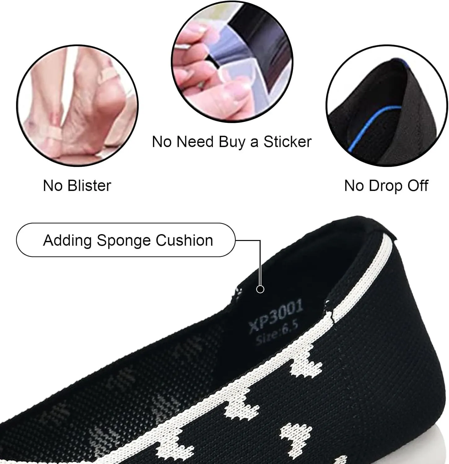Buyrew Women's Flats Pointed Toe Ballet Shoes Knit Dress Shoes Low Wedge Slip On Arch Support Walking Office Business Flats