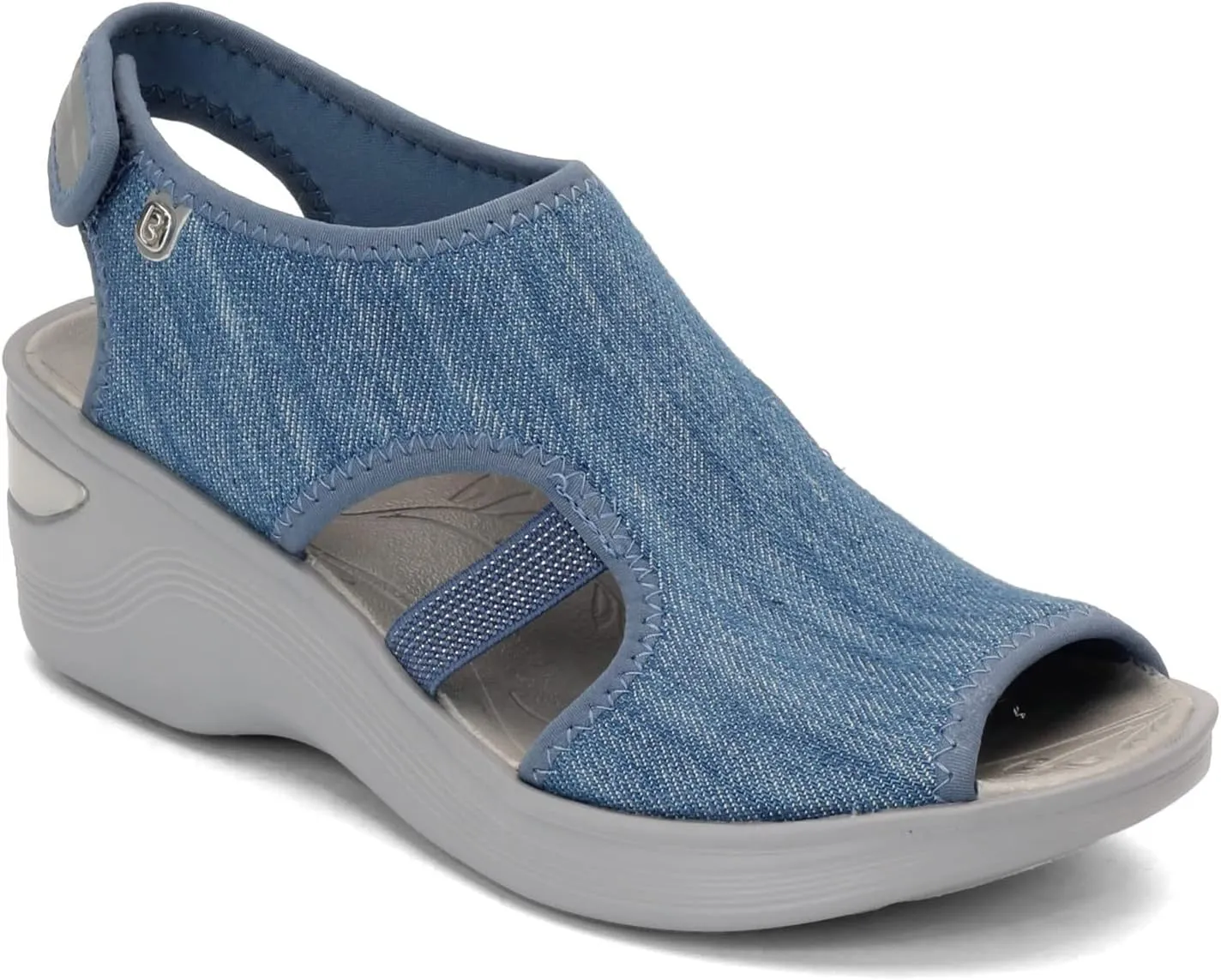 BZees Womens Dream Ankle Straps Sandal, Denim, 10 US