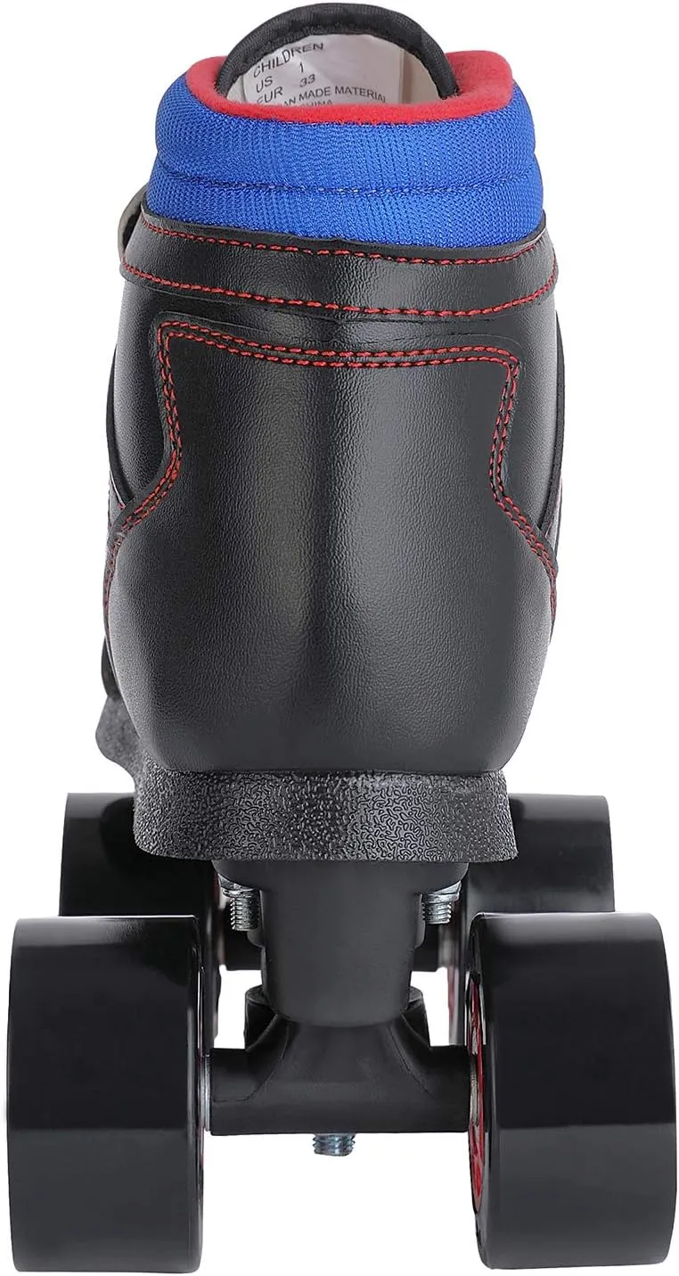 CHICAGO Boys Sidewalk Roller Skates – Black Youth Quad Skates, High-Top Boot, 60mm Polyurethane Wheels, Adjustable Trucks, Indoor & Outdoor Use