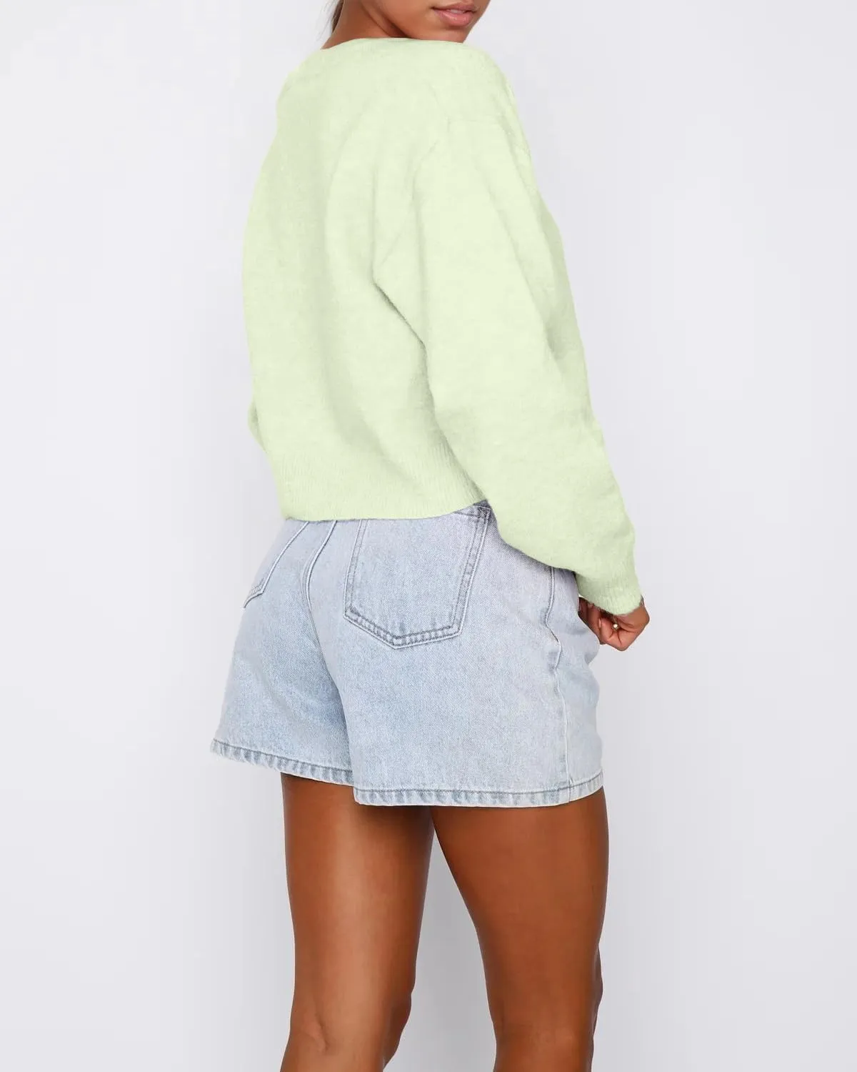 Cioatin Women Y2K Open Front Button Down Crop Sweater Cardigan Long Sleeve Lightweight Knit Pullover Fall Outfits Tops