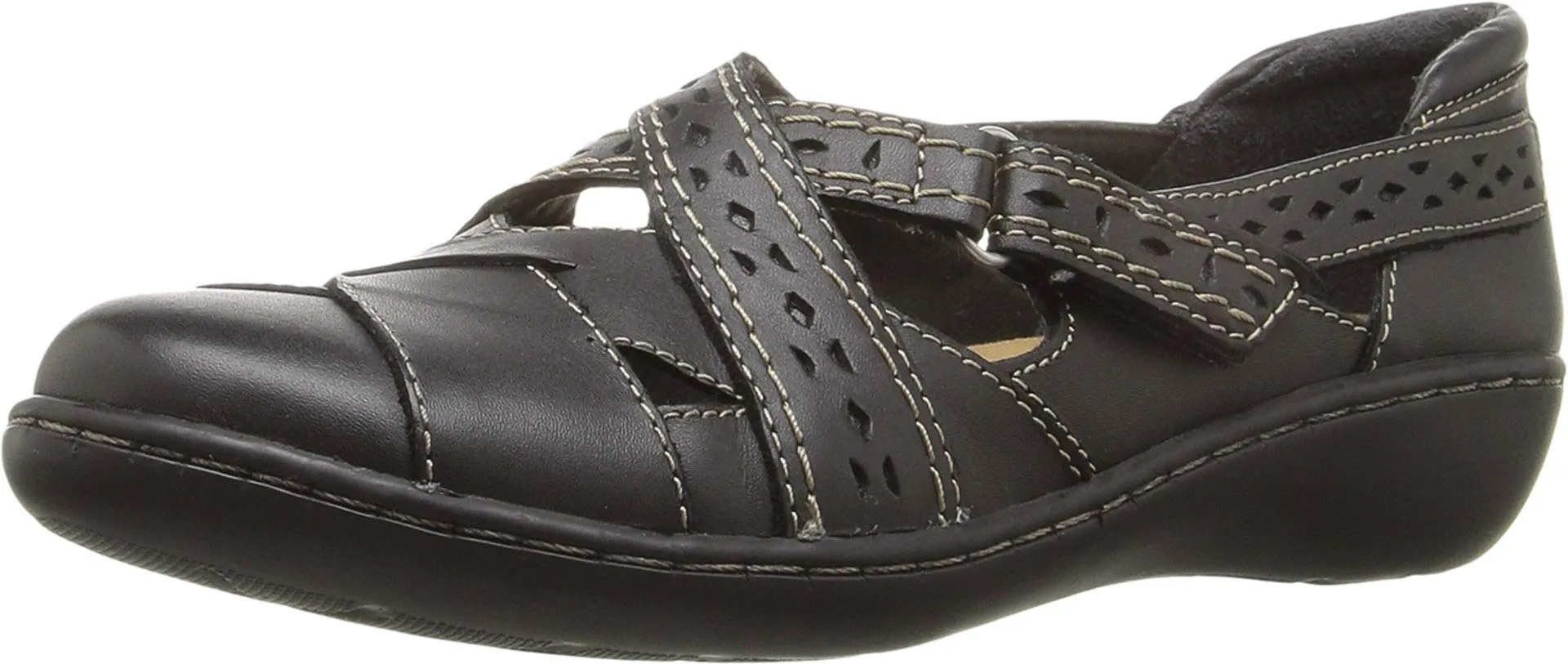 Clarks Women's Ashland Spin Q Slip-On Loafer, Black, 6