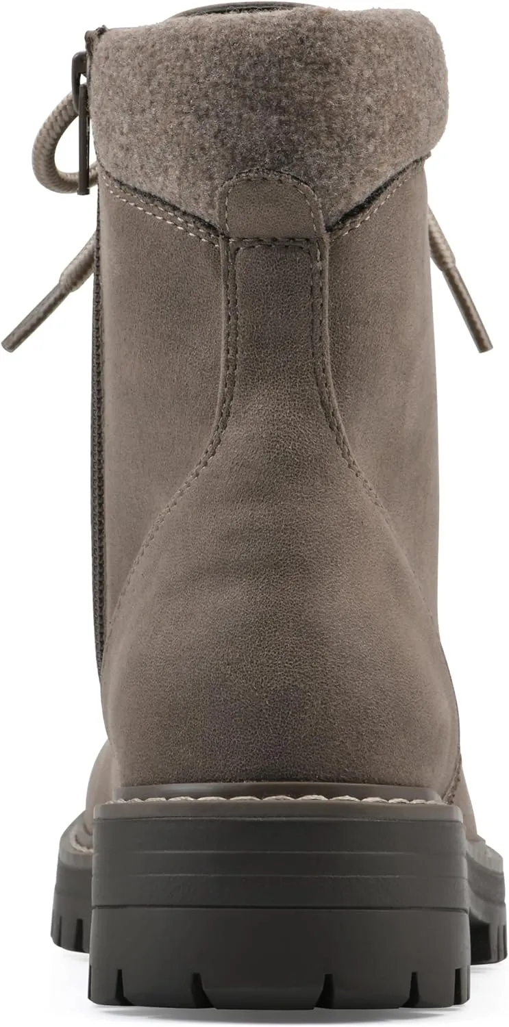 CLIFFS BY WHITE MOUNTAIN Women's Milos Cushioned Lace-Up City Hiker Ankle Bootie