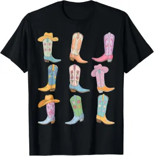Cowgirl Boots Let's Go Girls Western Cowgirl Cowboy Country T-Shirt