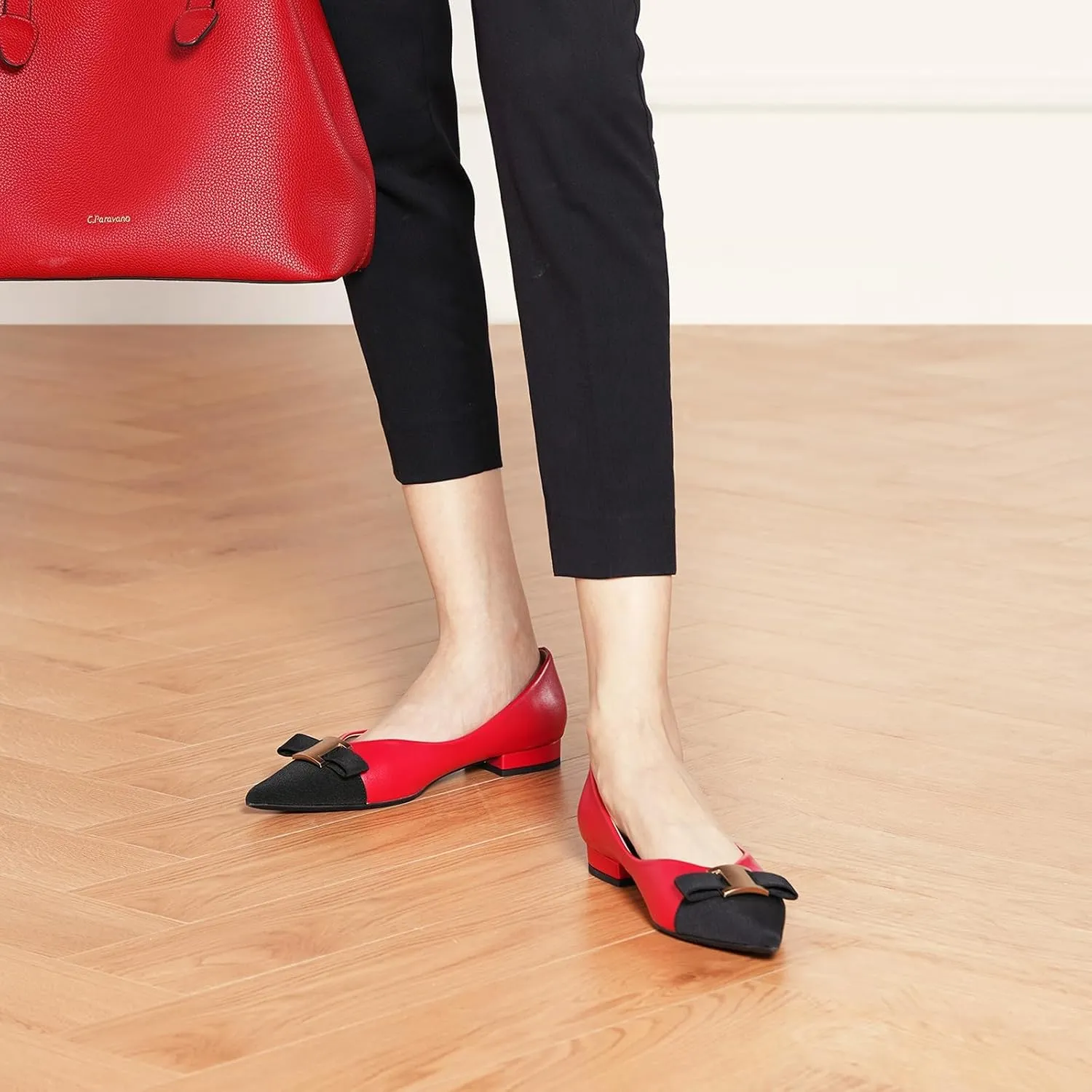 C.Paravano Women’s Flats I Flat for Women Leather I Pointed Toe Flats I Ballet Flats for Women I Slip on Dressy Flats