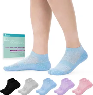 Diabetic Bamboo Socks for Men and Women,5 Pairs Non-Binding Low Cut Diabetic Socks,Loose Socks Size 5-13