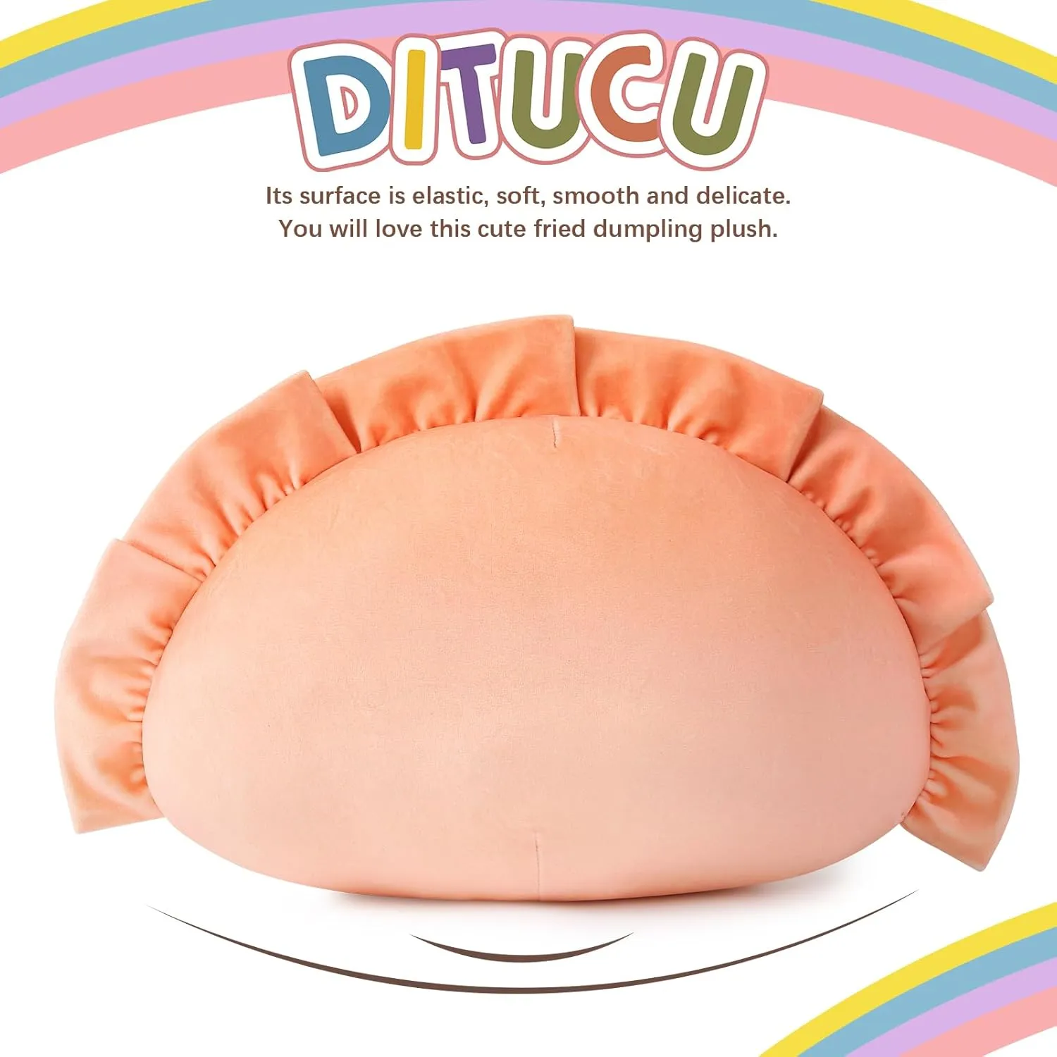 Ditucu Cute Dumpling Plush Pillow Funny Food Fried Dumplings Pancakes Stuffed Animal Plushies Toys Soft Hugging Gifts for Kids Pink 14 inch