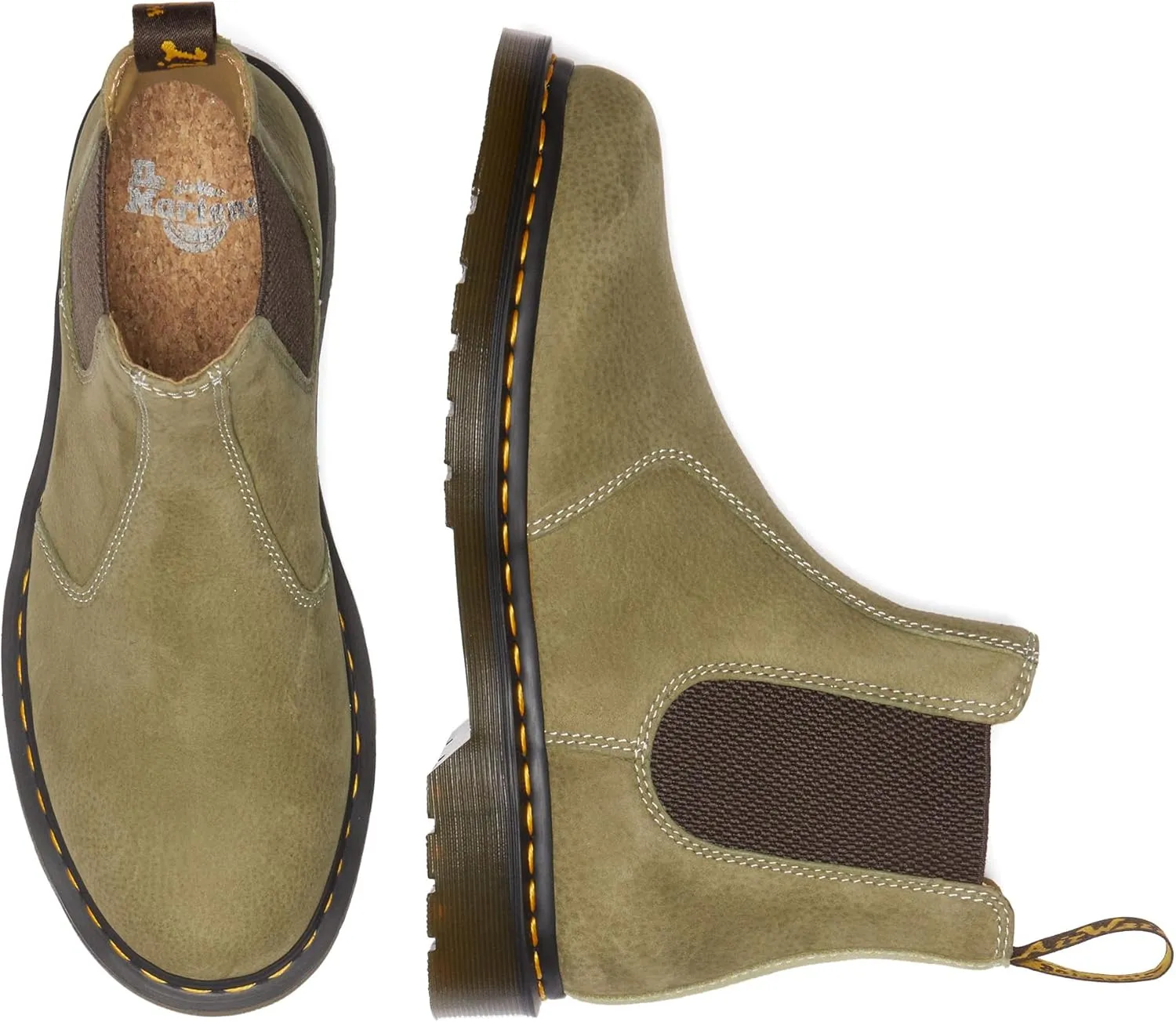Dr. Martens Women's Unisex 2976 Nubuck Leather Chelsea Boot Fashion