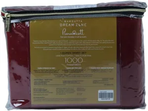 Dream Zone 1000 Thread Count PimaCott Queen Sheet Set in Burgundy (Burgundy,Queen)