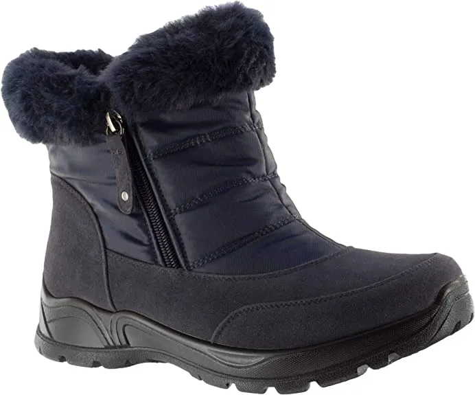 Easy Street Womens Frosty Cold Weather Winter & Snow Boots Navy 10 Medium (B,M)