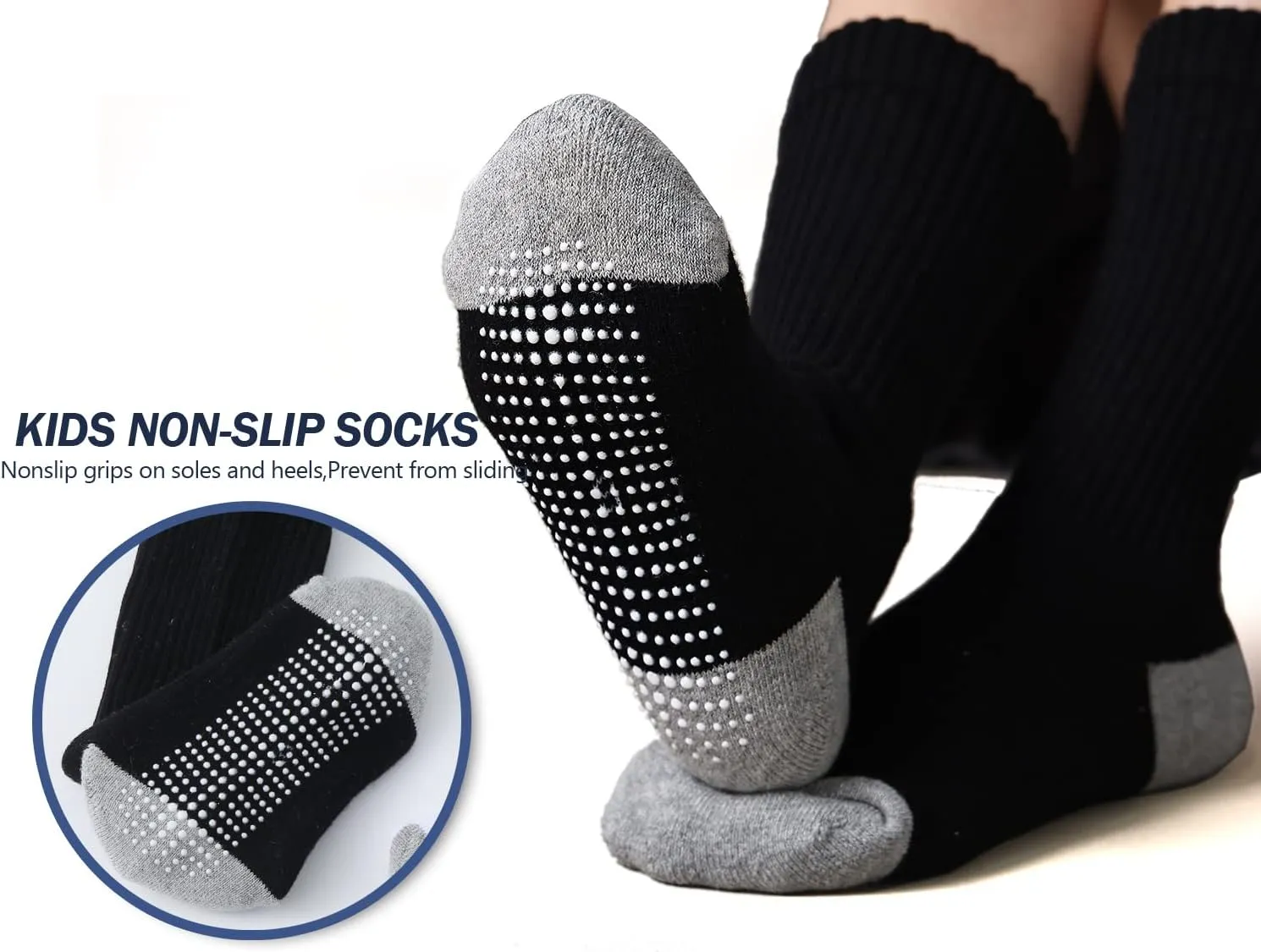EPEIUS Kids Boys/Girls' Cushioned Crew Socks Thick Cotton Athletic Socks 6 Pack 4-14 Years