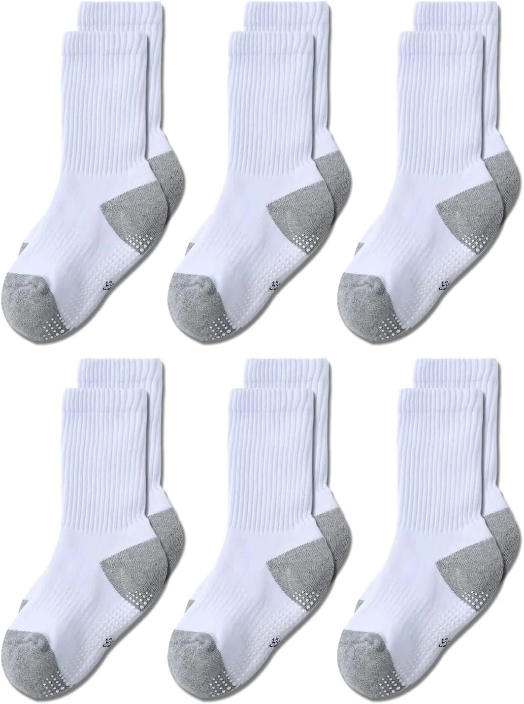 EPEIUS Kids Boys/Girls' Cushioned Crew Socks Thick Cotton Athletic Socks 6 Pack 4-14 Years
