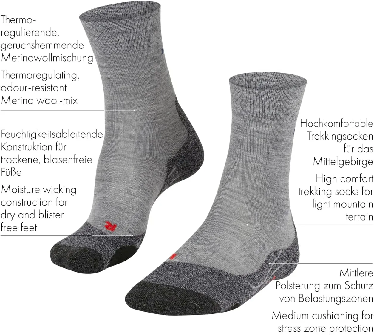 FALKE Men's TK2 Explore Melange Hiking Socks, 1 Pair