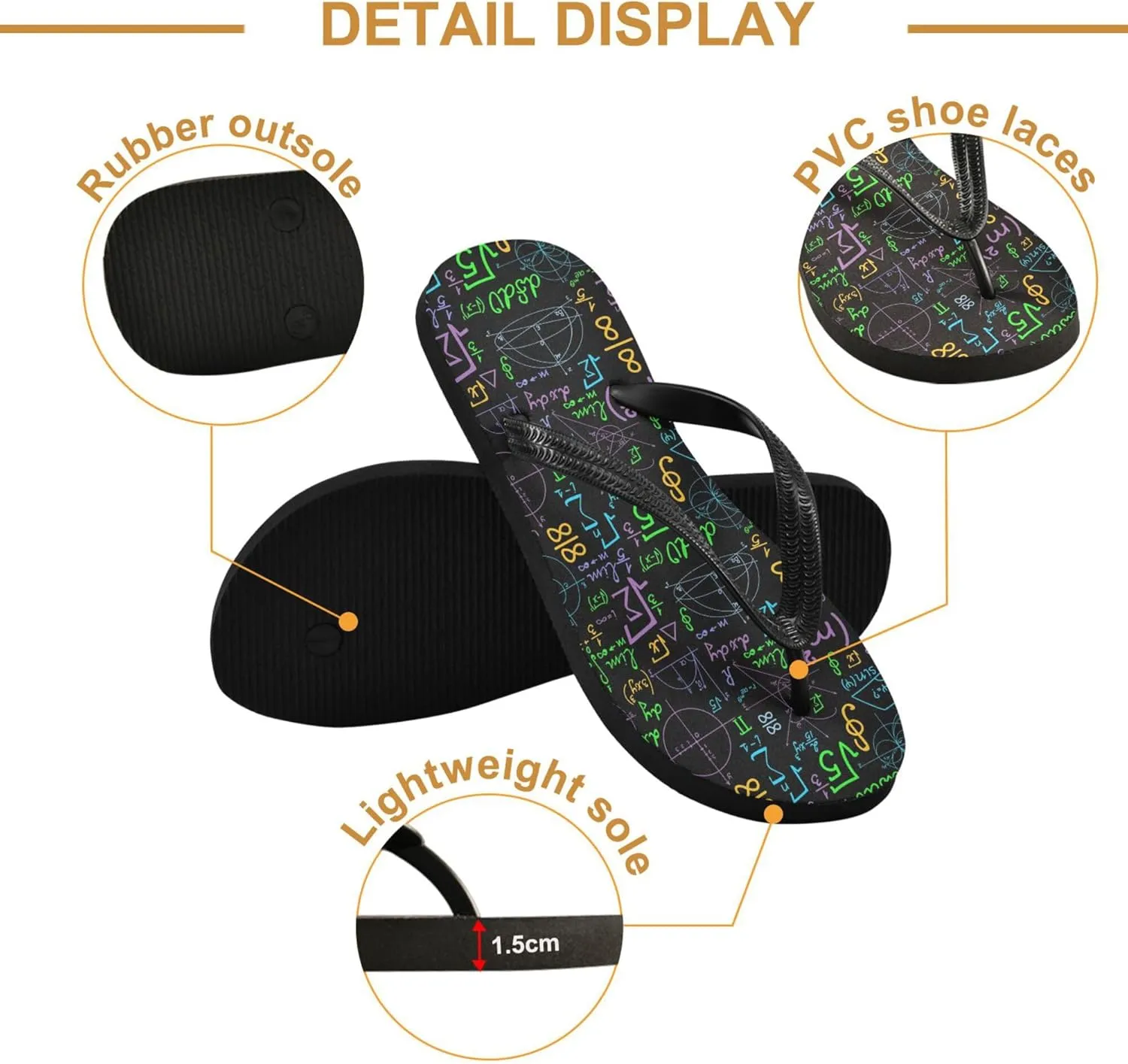 Flip Flops for Men Women Summer Beach Sandal Bathroom Shower Shoes