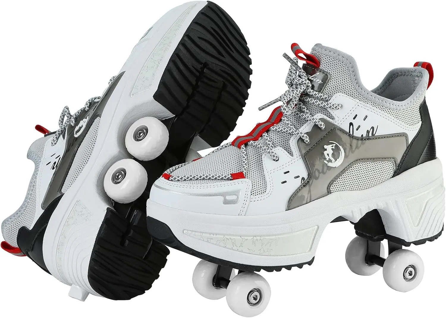 Four-Wheel Skate Shoes, Roller Skates and Sneakers are Unisex and Retractable for Outdoor Use, Suitable for Both Children and Adults