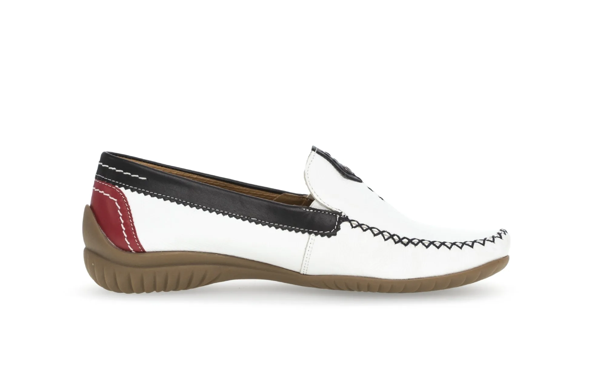 GABOR - 46.090.69 FLAT LOAFER - WHITE/NAVY/RED