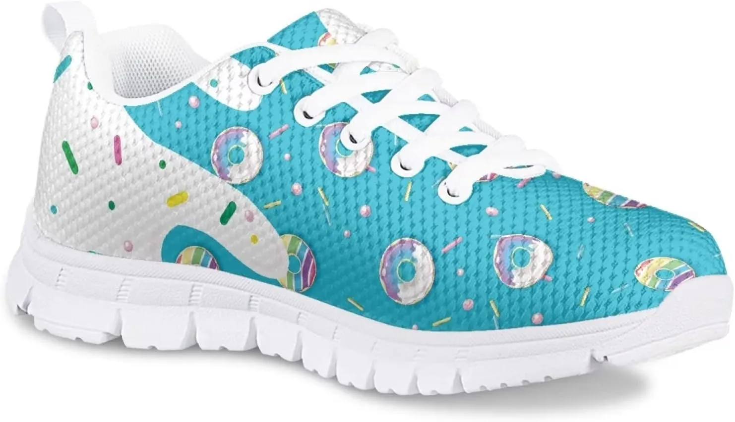 Girls Soft Mesh Cute Tennis Shoes Lightweight Breathable Nonslip Casual Athletic Sneakers