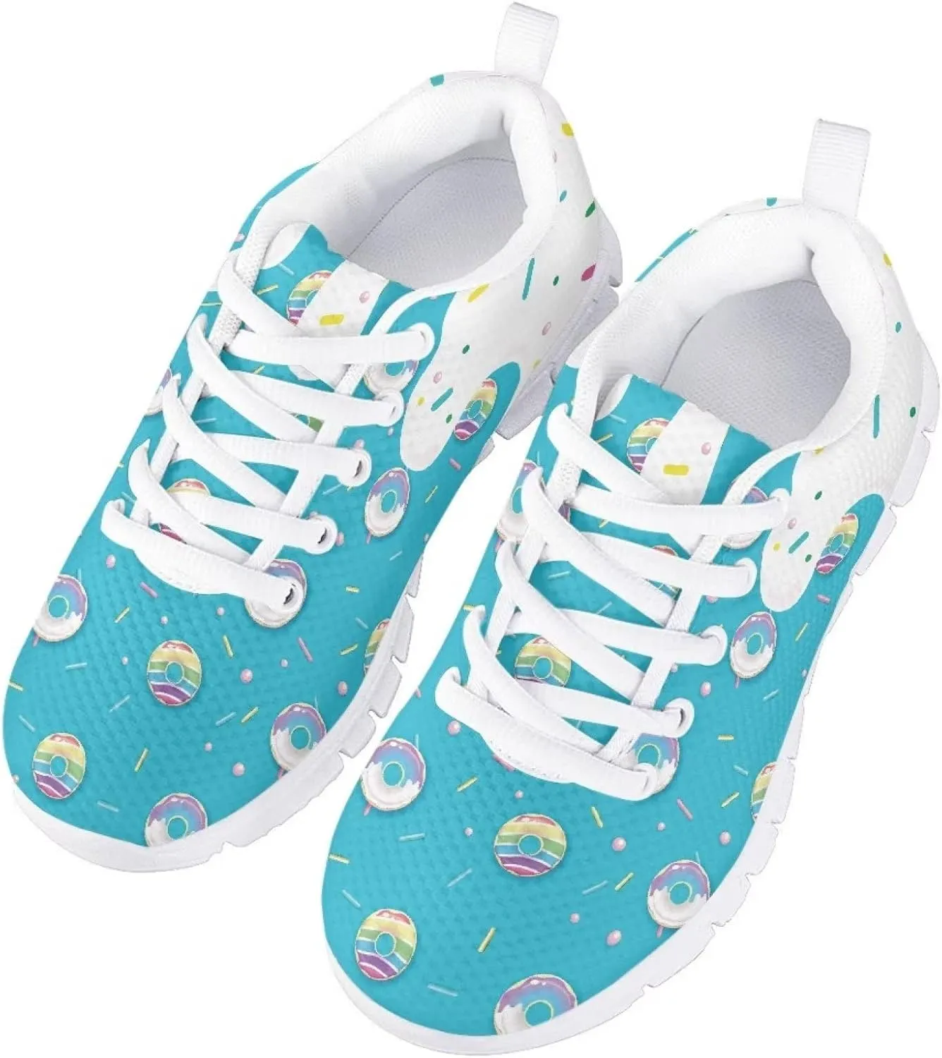 Girls Soft Mesh Cute Tennis Shoes Lightweight Breathable Nonslip Casual Athletic Sneakers