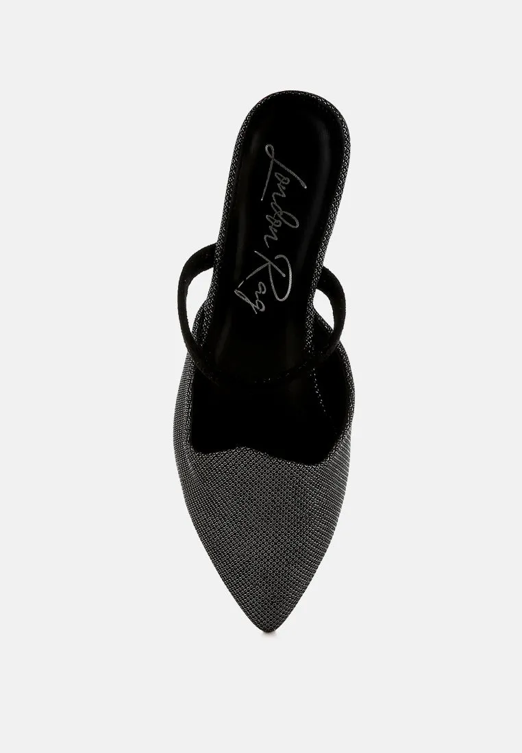 Glitter Faux Leather Flat Mules By RAG