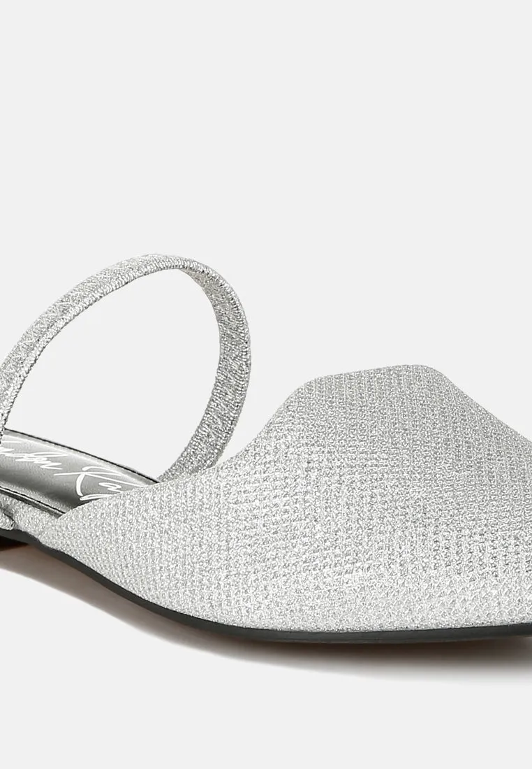 Glitter Faux Leather Flat Mules By RAG