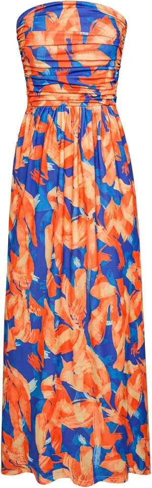 GRACE KARIN Women Strapless Casual Loose Ruched Long Maxi Dress with Pockets