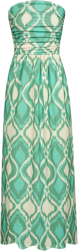 GRACE KARIN Women Strapless Casual Loose Ruched Long Maxi Dress with Pockets