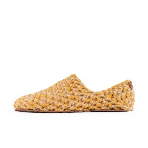 Hand-crocheted Wool Slippers for Men & Women (Butterscotch Yellow, XX-Small)